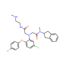 CNCCNC(=O)CN(CC(=O)N(C)C1Cc2ccccc2C1)c1cc(Cl)ccc1Oc1ccc(Cl)cc1 ZINC000299824398