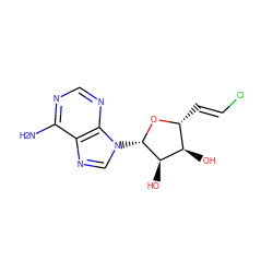 Nc1ncnc2c1ncn2[C@@H]1O[C@H](/C=C/Cl)[C@@H](O)[C@H]1O ZINC000013738878