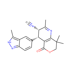 [C-]#[N+][C@@H]1C(C)=NC2=C(C(=O)OCC2(C)C)[C@@H]1c1ccc2n[nH]c(C)c2c1 ZINC000169703228