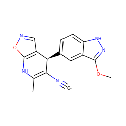 [C-]#[N+]C1=C(C)Nc2oncc2[C@H]1c1ccc2[nH]nc(OC)c2c1 ZINC000473183031