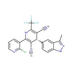 [C-]#[N+]C1=C(c2cccnc2Cl)NC(C(F)(F)F)=C(C#N)[C@@H]1c1ccc2[nH]nc(C)c2c1 ZINC000261179346