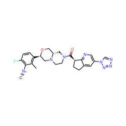 [C-]#[N+]c1c(F)ccc([C@@H]2CN3CCN(C(=O)[C@@H]4CCc5cc(-n6cnnn6)cnc54)C[C@H]3CO2)c1C ZINC000473170672