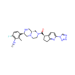 [C-]#[N+]c1c(F)ccc([C@@H]2CN3CCN(C(=O)[C@@H]4CCc5nc(-n6cnnn6)ccc54)C[C@H]3CN2)c1C ZINC000473179547