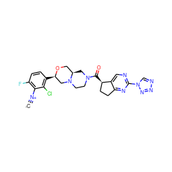 [C-]#[N+]c1c(F)ccc([C@@H]2CN3CCN(C(=O)[C@@H]4CCc5nc(-n6cnnn6)ncc54)C[C@@H]3CO2)c1Cl ZINC000473179408