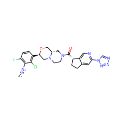 [C-]#[N+]c1c(F)ccc([C@@H]2CN3CCN(C(=O)[C@H]4CCc5cc(-n6cnnn6)ncc54)C[C@H]3CO2)c1Cl ZINC000473170838