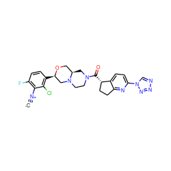 [C-]#[N+]c1c(F)ccc([C@@H]2CN3CCN(C(=O)[C@H]4CCc5nc(-n6cnnn6)ccc54)C[C@@H]3CO2)c1Cl ZINC000473179572