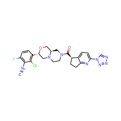 [C-]#[N+]c1c(F)ccc([C@H]2CN3CCN(C(=O)[C@@H]4CCc5nc(-n6cnnn6)ccc54)C[C@@H]3CO2)c1Cl ZINC000473171386