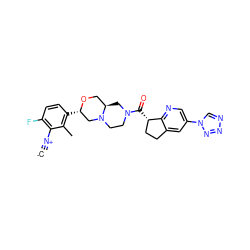 [C-]#[N+]c1c(F)ccc([C@H]2CN3CCN(C(=O)[C@H]4CCc5cc(-n6cnnn6)cnc54)C[C@@H]3CO2)c1C ZINC000473170673