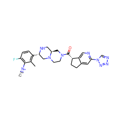 [C-]#[N+]c1c(F)ccc([C@H]2CN3CCN(C(=O)[C@H]4CCc5cc(-n6cnnn6)ncc54)C[C@@H]3CN2)c1C ZINC000473179383