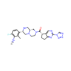 [C-]#[N+]c1c(F)ccc([C@H]2CN3CCN(C(=O)[C@H]4CCc5nc(-n6cnnn6)ncc54)C[C@H]3CN2)c1C ZINC000473179266