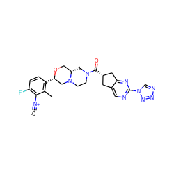 [C-]#[N+]c1c(F)ccc([C@H]2CN3CCN(C(=O)[C@H]4Cc5cnc(-n6cnnn6)nc5C4)C[C@H]3CO2)c1C ZINC000473179347