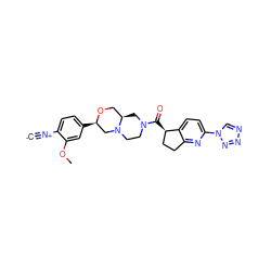 [C-]#[N+]c1ccc([C@@H]2CN3CCN(C(=O)[C@@H]4CCc5nc(-n6cnnn6)ccc54)C[C@@H]3CO2)cc1OC ZINC000473179529