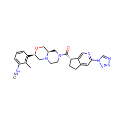 [C-]#[N+]c1cccc([C@@H]2CN3CCN(C(=O)[C@H]4CCc5cc(-n6cnnn6)ncc54)C[C@@H]3CO2)c1C ZINC000473179413