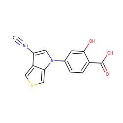 [C-]#[N+]c1cn(-c2ccc(C(=O)O)c(O)c2)c2cscc12 ZINC000473179371