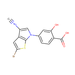 [C-]#[N+]c1cn(-c2ccc(C(=O)O)c(O)c2)c2sc(Br)cc12 ZINC000473179534