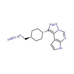 [N-]=[N+]=NC[C@H]1CC[C@H](c2nnn3cnc4[nH]ccc4c23)CC1 ZINC001772578522