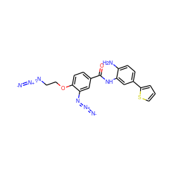 [N-]=[N+]=NCCOc1ccc(C(=O)Nc2cc(-c3cccs3)ccc2N)cc1N=[N+]=[N-] ZINC000084688830