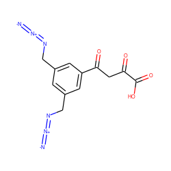 [N-]=[N+]=NCc1cc(CN=[N+]=[N-])cc(C(=O)CC(=O)C(=O)O)c1 ZINC000101877343