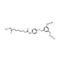 [N-]=[N+]=NCc1cc(COc2ccc(NC(=O)CCCCCCC(=O)NO)cc2)cc(N=[N+]=[N-])c1 ZINC000045320527