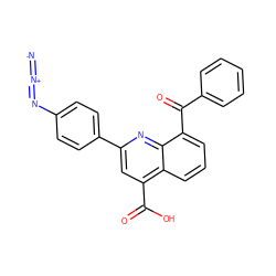 [N-]=[N+]=Nc1ccc(-c2cc(C(=O)O)c3cccc(C(=O)c4ccccc4)c3n2)cc1 ZINC000064416785