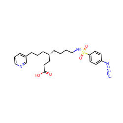 [N-]=[N+]=Nc1ccc(S(=O)(=O)NCCCC[C@@H](CCCc2cccnc2)CCC(=O)O)cc1 ZINC000013730360