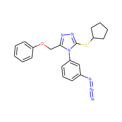 [N-]=[N+]=Nc1cccc(-n2c(COc3ccccc3)nnc2SC2CCCC2)c1 ZINC000095593203