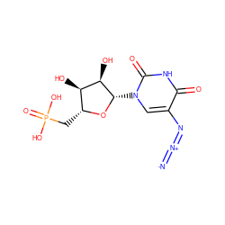 [N-]=[N+]=Nc1cn([C@@H]2O[C@H](CP(=O)(O)O)[C@@H](O)[C@H]2O)c(=O)[nH]c1=O ZINC000071315788