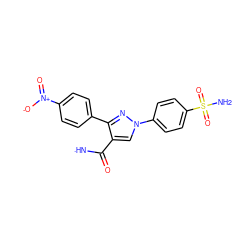 [NH]C(=O)c1cn(-c2ccc(S(N)(=O)=O)cc2)nc1-c1ccc([N+](=O)[O-])cc1 ZINC000089469046