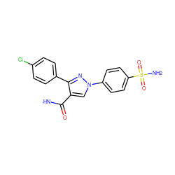 [NH]C(=O)c1cn(-c2ccc(S(N)(=O)=O)cc2)nc1-c1ccc(Cl)cc1 ZINC000087612852