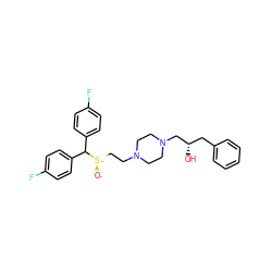 [O-][S@+](CCN1CCN(C[C@@H](O)Cc2ccccc2)CC1)C(c1ccc(F)cc1)c1ccc(F)cc1 ZINC001772588392