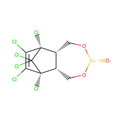 [O-][S@@+]1OC[C@@H]2[C@H](CO1)[C@@]1(Cl)C(Cl)=C(Cl)[C@]2(Cl)C1(Cl)Cl ZINC000103600794