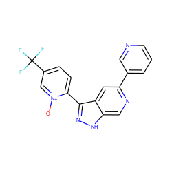 [O-][n+]1cc(C(F)(F)F)ccc1-c1n[nH]c2cnc(-c3cccnc3)cc12 ZINC001772605098