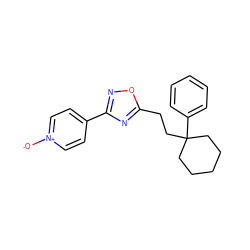 [O-][n+]1ccc(-c2noc(CCC3(c4ccccc4)CCCCC3)n2)cc1 ZINC000114752319