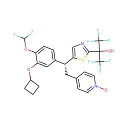 [O-][n+]1ccc(C[C@H](c2ccc(OC(F)F)c(OC3CCC3)c2)c2cnc(C(O)(C(F)(F)F)C(F)(F)F)s2)cc1 ZINC000095607255