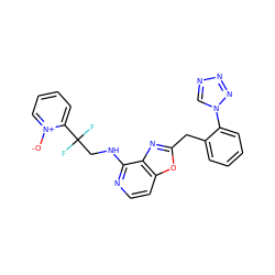 [O-][n+]1ccccc1C(F)(F)CNc1nccc2oc(Cc3ccccc3-n3cnnn3)nc12 ZINC000028526872