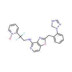 [O-][n+]1ccccc1C(F)(F)CNc1nccc2oc(Cc3ccccc3N3CNC=N3)nc12 ZINC000028525715