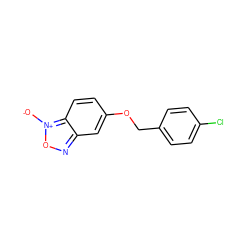 [O-][n+]1onc2cc(OCc3ccc(Cl)cc3)ccc21 ZINC000095571739