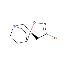 BrC1=NO[C@@]2(C1)CN1CCC2CC1 ZINC000073165730