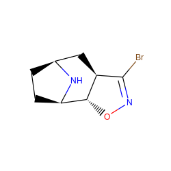 BrC1=NO[C@@H]2[C@H]3CC[C@@H](C[C@@H]12)N3 ZINC000169301850