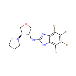 Brc1c(Br)c(Br)c2[nH]c(N[C@H]3COC[C@@H]3N3CCCC3)nc2c1Br ZINC000143522365