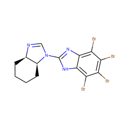 Brc1c(Br)c(Br)c2[nH]c(N3C=N[C@@H]4CCCC[C@@H]43)nc2c1Br ZINC000169697596