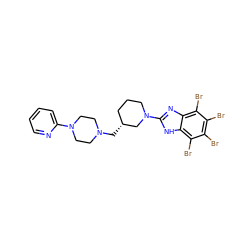 Brc1c(Br)c(Br)c2[nH]c(N3CCC[C@@H](CN4CCN(c5ccccn5)CC4)C3)nc2c1Br ZINC000169697591