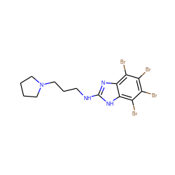 Brc1c(Br)c(Br)c2[nH]c(NCCCN3CCCC3)nc2c1Br ZINC000143391828