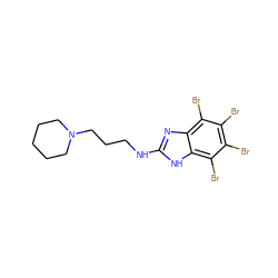 Brc1c(Br)c(Br)c2[nH]c(NCCCN3CCCCC3)nc2c1Br ZINC000117193395