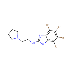 Brc1c(Br)c(Br)c2[nH]c(NCCN3CCCC3)nc2c1Br ZINC000117202317