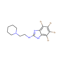 Brc1c(Br)c(Br)c2[nH]c(NCCN3CCCCC3)nc2c1Br ZINC000117199213