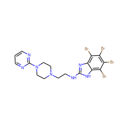 Brc1c(Br)c(Br)c2[nH]c(NCCN3CCN(c4ncccn4)CC3)nc2c1Br ZINC000164723830