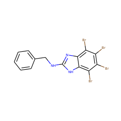 Brc1c(Br)c(Br)c2[nH]c(NCc3ccccc3)nc2c1Br ZINC000143514886