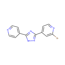 Brc1cc(-c2n[nH]c(-c3ccncc3)n2)ccn1 ZINC000049112355