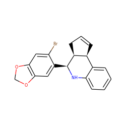 Brc1cc2c(cc1[C@@H]1Nc3ccccc3[C@@H]3C=CC[C@@H]31)OCO2 ZINC000004959591